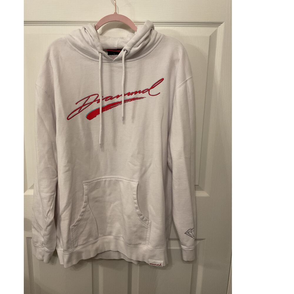 Diamond Supply Co. White Signature Diamond Hoodie, XXL
